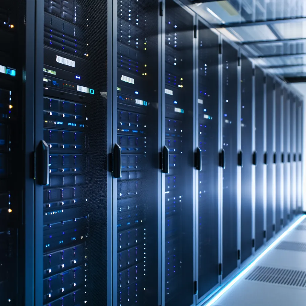 Server Room Cold Aisle View